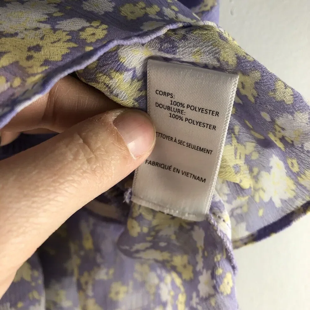 ASTR The Label Size Small Cropped‎ Smock Waist Tank Top Purple Floral Flouncy - Picture 14 of 15